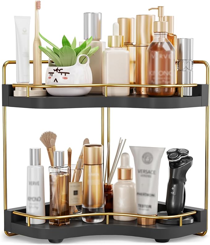 2-Tier Corner Bathroom Counter Organizer by Unknown