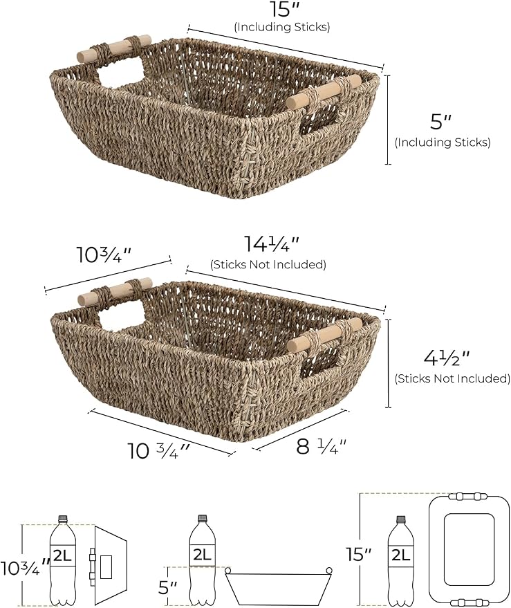 StorageWorks Hand-Woven Large Storage Baskets - Image 2