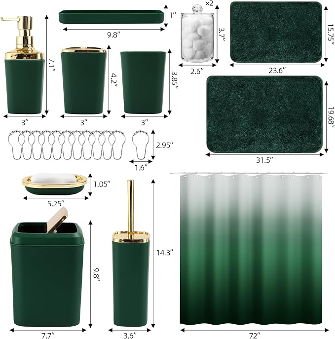 Bathroom Set - Dark Green Bathroom Sets - Image 9