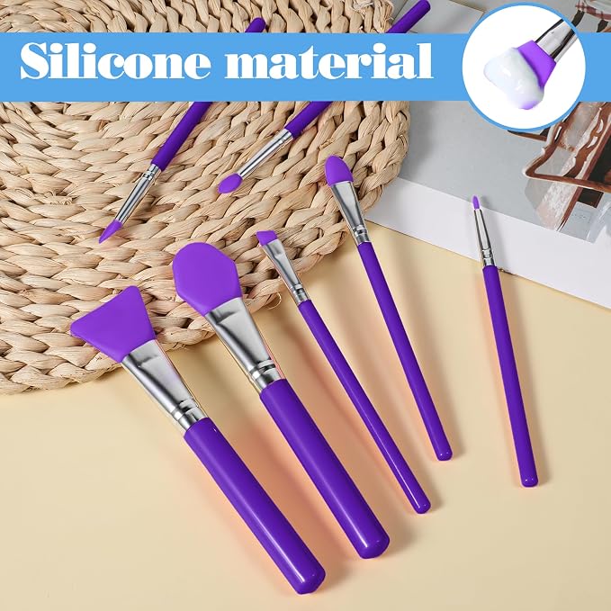 7PCS Silicone Brush Applicator Kit, Resin Brush Applicator UV Resin Brushes - Image 4