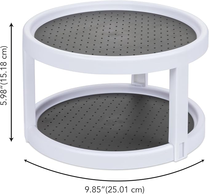 Kitchen Spaces Two-Tier Lazy Susan Organizer, Cabinet Turntable Shelf Storage - Image 5