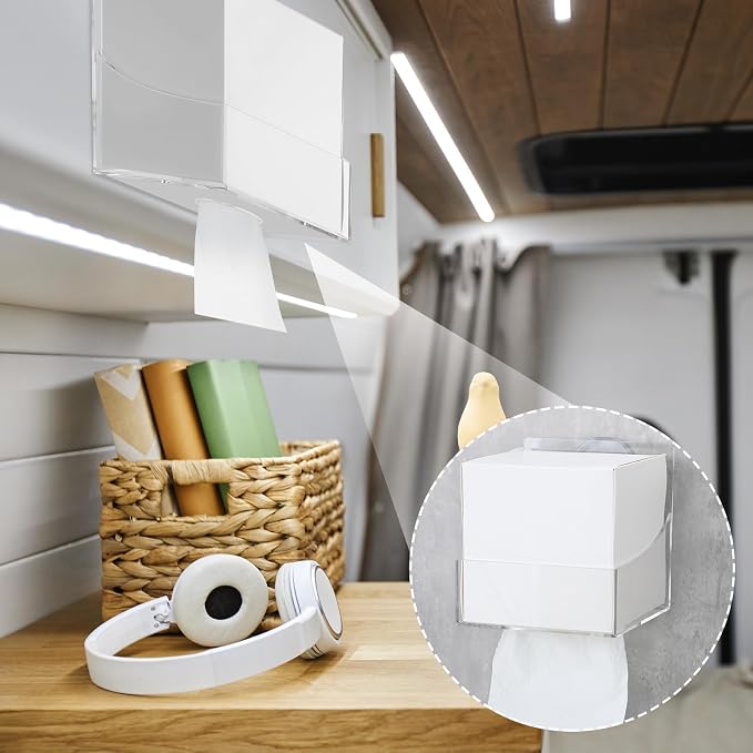 Geelin 1 Pcs Tissue Box Holder Wall Mount Acrylic Dispenses Tissue Box Shelf - Image 7