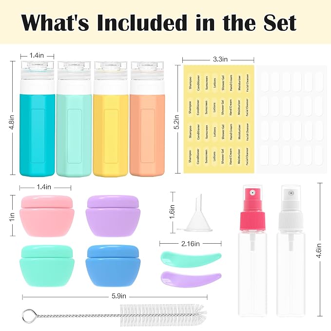 Redfly 17PCS Travel Bottles for Toiletries, TSA Approved Travel Size Containers - Image 2
