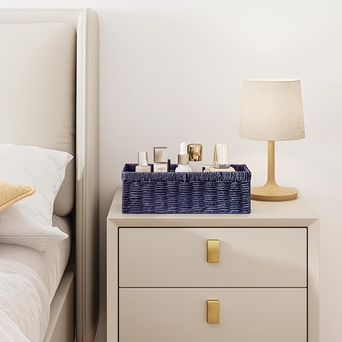 Vagusicc Wicker Storage Basket, Paper Rope Wicker Baskets - Image 9