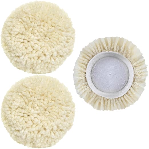 3 PCS Wool Buffing Polishing Pads 3 Inch, Natural Wool Cutting Pads by phepetroll