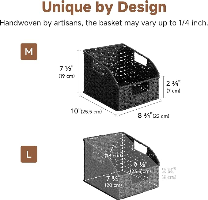 StorageWorks Pantry Organizers and Storage, Wicker Baskets - Image 2