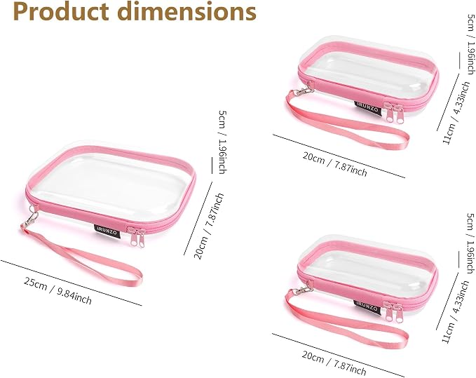 3 PCS Clear Hard Shell Zipper Case - Image 2