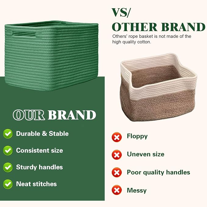 Storage Baskets for Organizing, 4 Pack Baskets for Shelves, Decorative Storage - Image 4