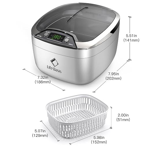 Life Basis Ultrasonic Cleaner Household Ultrasonic Jewelry Cleaner 850ml LCD - Image 7