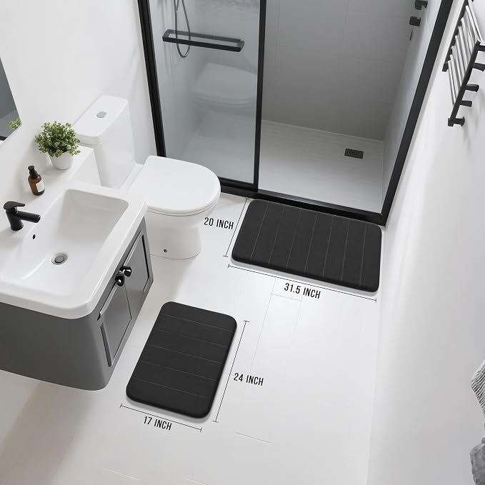 Yimobra Memory Foam Bathroom Rugs Sets 2 Piece - Image 2