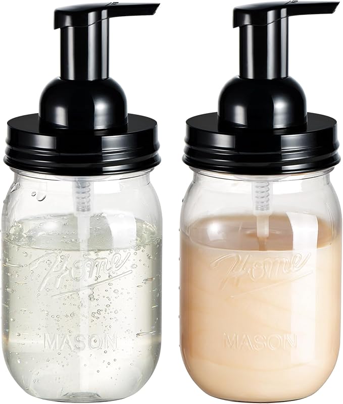 Amolliar Plastic Mason Jar Foaming Soap Dispenser by Amolliar