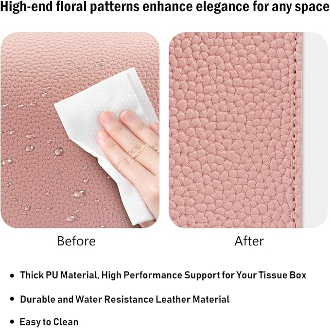 Tissue Box Cover PU Leather Tissue Holder Rectangle Facial Tissue Case Tissue - Image 5