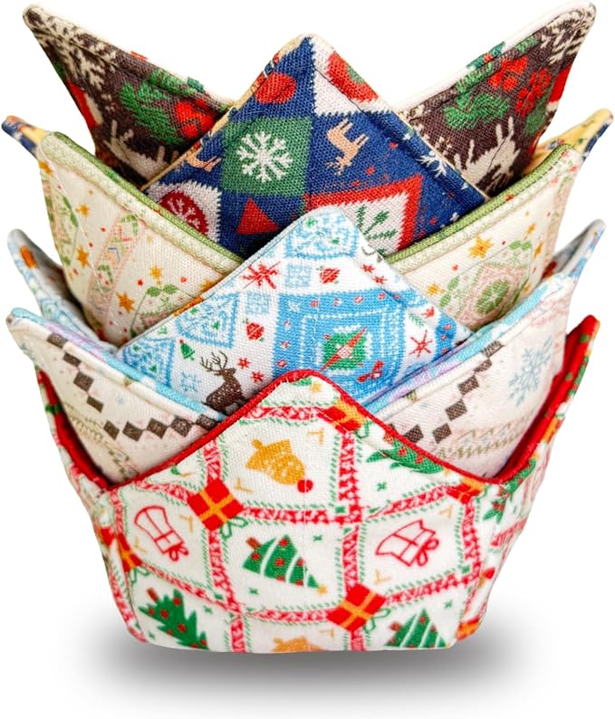 Cotton Microwavable Bowl Cozy ，Set of 6，Microwave-Safe Hot Bowl Holders by Unknown