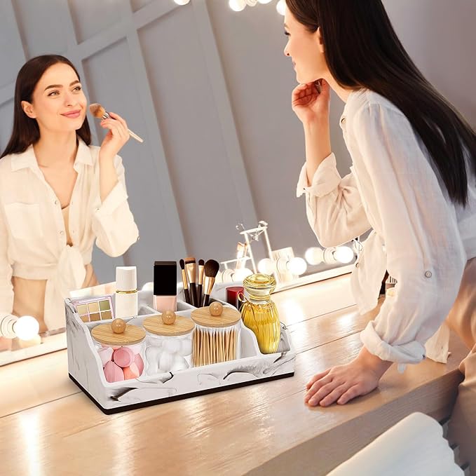 Marble Toothbrush Holder for Bathroom Organizer Countertop, Toothbrush Organizer - Image 4