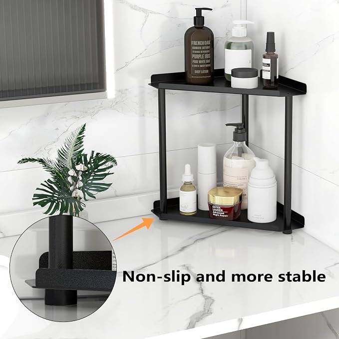 FLE Corner Bathroom Counter Organizer, Bathroom Organizer Countertop, - Image 4