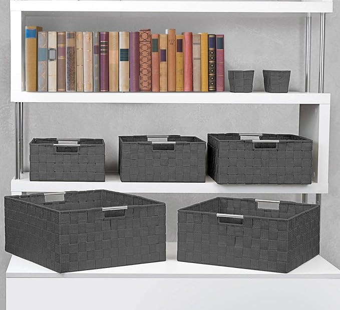Sorbus Storage Baskets for Organizing, Mesh Hand-Woven Design, Linen Closet - Image 5