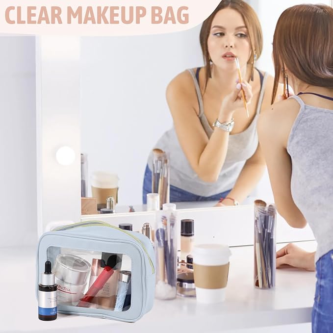6PCS Clear Toiletry Bag, TSA Approved Travel Pouch - Image 2