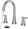 FORIOUS Chrome Bathroom Faucet Vanity 3 Holes, 8 Inch Widespread Polished by FORIOUS