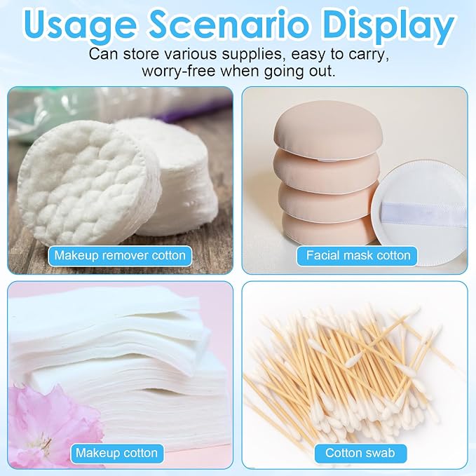 Portable Travel Cotton Pad Holder 3 Pcs Travel Qtips Case Cotton Pad Holder - Image 4