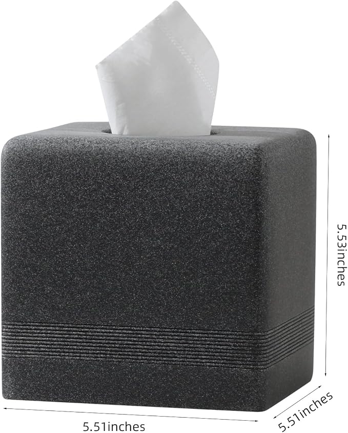 Tissue Box Cover Square, Resin Facial Tissue Holder Covers Cube Toilet Paper - Image 5