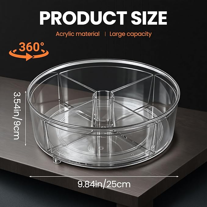 9.8" Lazy Susan Turntable Organizer, Counter - Image 2