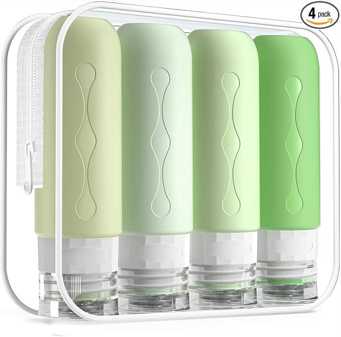 Gemice Travel Bottles for Toiletries, Tsa Approved, Travel Size Containers by GemiceBeautyTools