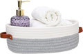 Bathroom Countertop Organizer Basket, Cotton Rope Woven Storage Basket Toilet by HLWDFLZ