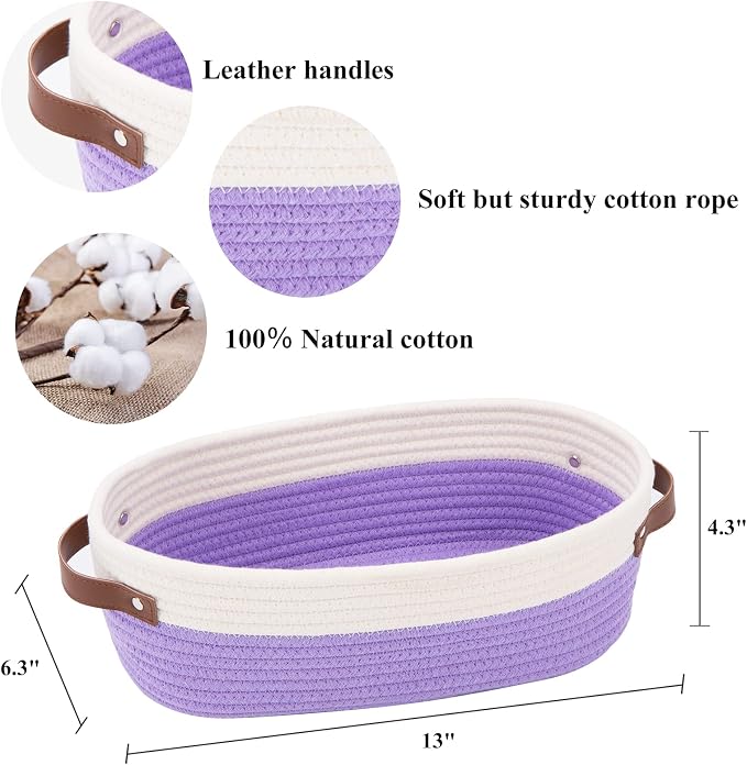 Bathroom Countertop Organizer Basket, Cotton Rope Woven Storage Basket Toilet - Image 5