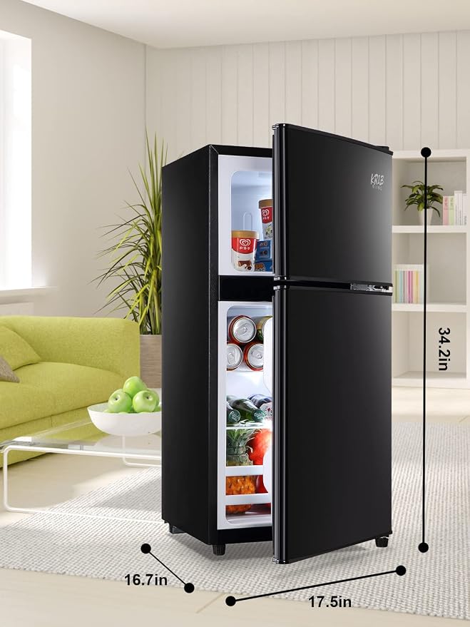 Refrigerator 3.5 Cu.Ft with Freezer, Vintage Double Door, Lock Fresh, 7 Level - Image 3
