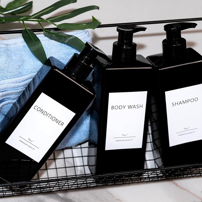 Shampoo and Conditioner Dispenser Set, 500ml Soap Dispenser 16.9oz Shower - Image 5