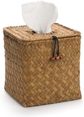Tissue Box Cover Square, Seagrass Tissue Box Holder, Woven Facial Tissue Holder by XIMISISE