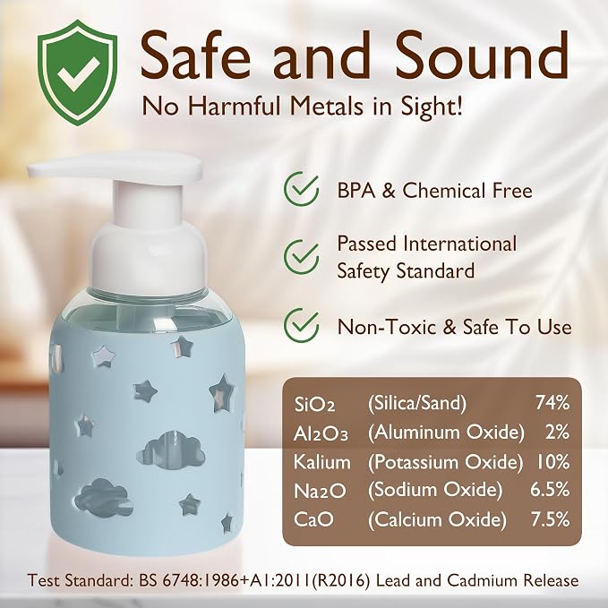 SoCal Suds & Company Foaming Hand Soap Dispenser Glass, Liquid Soap Pump - Image 8