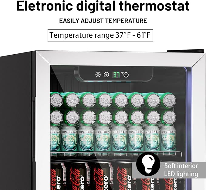 3.0 Cubic Feet/105 Can Beverage Refrigerator, 28 Inch Fridge - Image 4