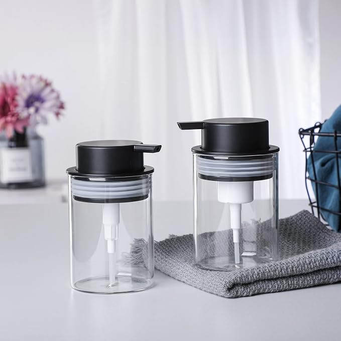 Clear Glass Foam Soap Dispenser, 10 Oz Hand Liquid Bottles - Image 5