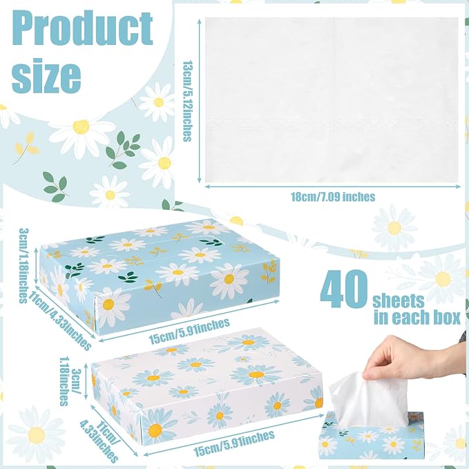 Yinder 24 Packs 960 Sheets Tissue Cube Car Facial Boxes Disposable Facial - Image 2