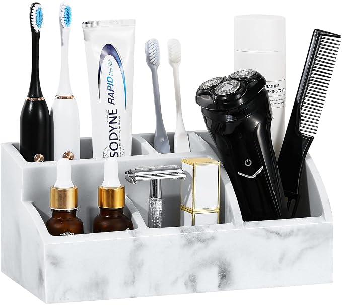 Luxspire Electric Toothbrush Holders, Bathroom Organizer Countertop Caddy 5 by Luxspire