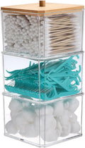 Hipiwe 3 Tiers Acrylic Cotton Swab Organizer Clear Qtip Holder by Hipiwe