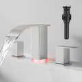 RUMOSE LED Bathroom Faucets Set Brushed Nickel 8 inch Bathroom Sink Faucet 3 by RUMOSE