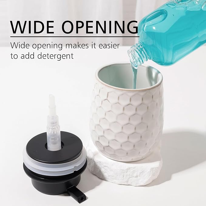 Soap Dispenser, 12 OZ Ceramic Liquid White Hand Soap Dispenser - Image 5