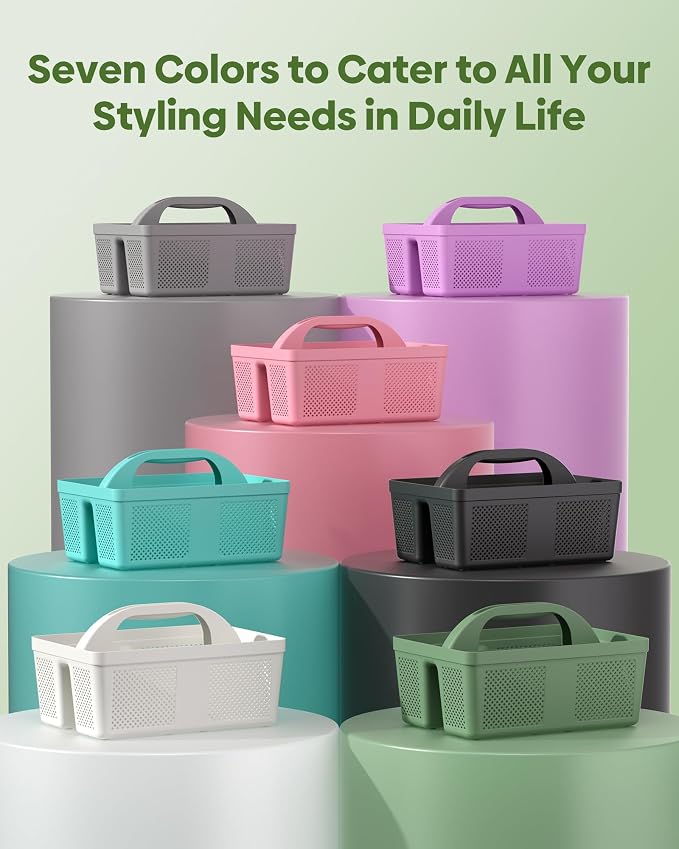 4 Pack Portable Shower Caddy, Integrated Handle, Reinforced Plastic, Organizer - Image 7