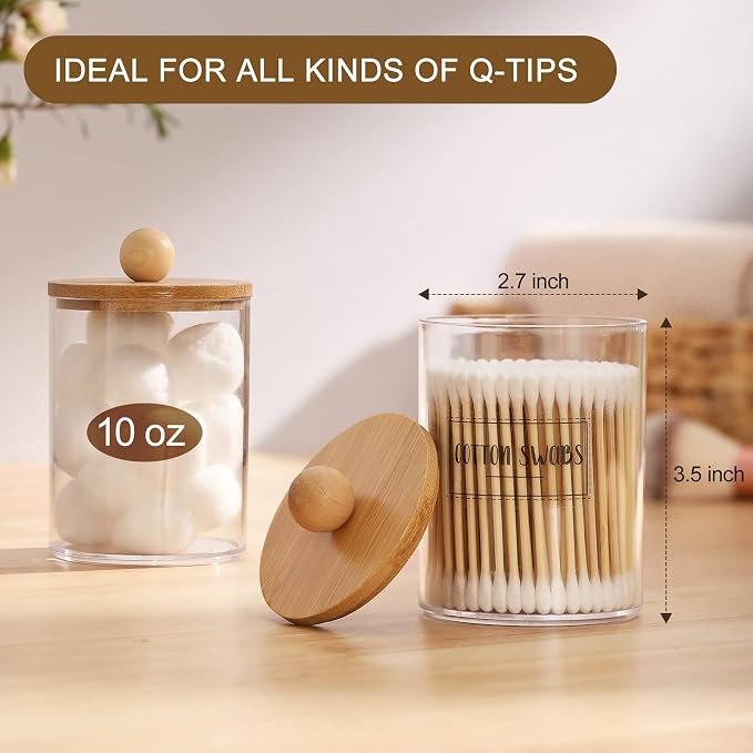 6-Pack Bamboo Qtip Holders - Image 3