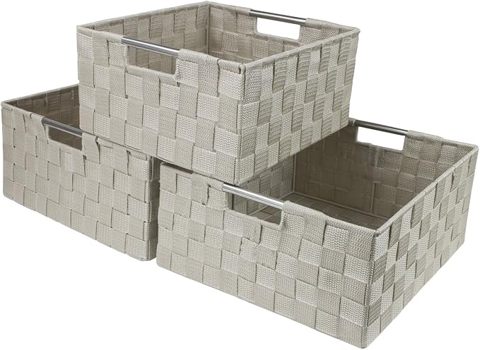 Sorbus Storage Box Woven Basket Bin Container Tote Cube Organizer Set Stackable by Sorbus