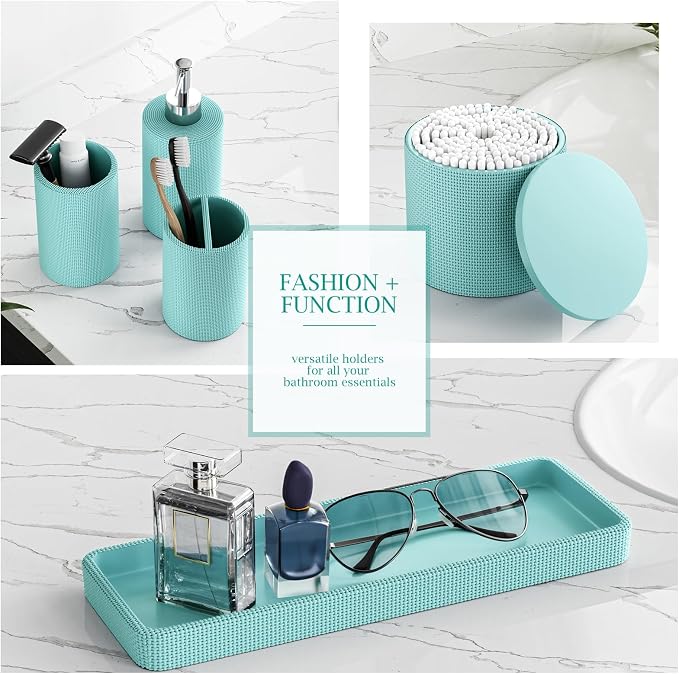 6-Piece Teal Blue Bathroom Set - Image 5