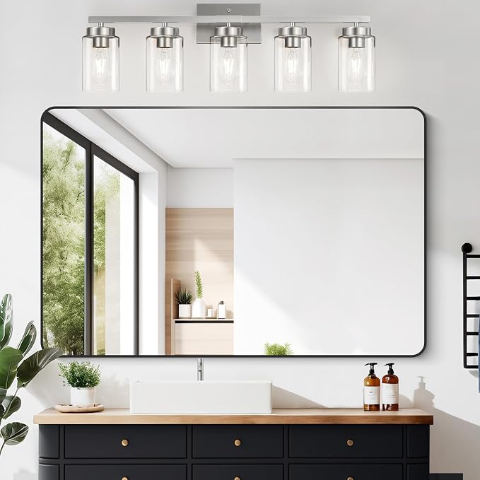 IZORRO Modern Bathroom Light Fixtures, 5 Light Brushed Nickel Vanity Lights - Image 8