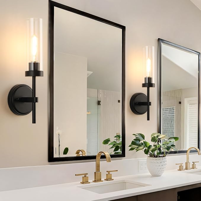 WILON Black Wall Sconces Set of 2, Bathroom Sconces Vanity Light Fixtures - Image 5