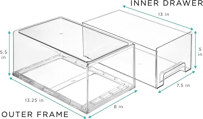 Sorbus Plastic Storage Bins Stackable Clear Pantry Organizer Box Bin - Image 4