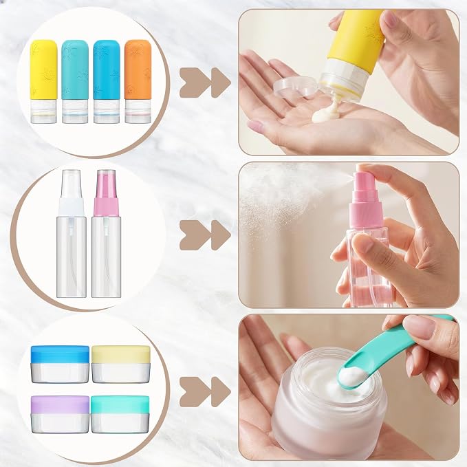 16 Pack Travel Bottles for Toiletries, Silicone TSA Approved-Containers for - Image 8