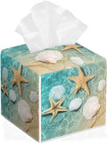 Sea Shell Tissue Box Cover Leather Tissue Box Holder Square Facial Paper by Unknown