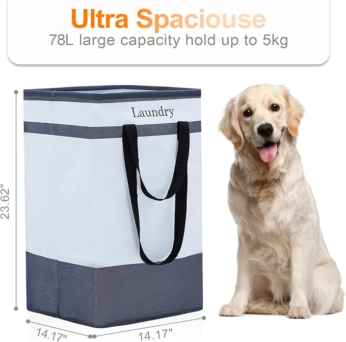 FairyHaus Laundry Basket 78L, Collapsible Laundry Baskets Hampers - Image 5