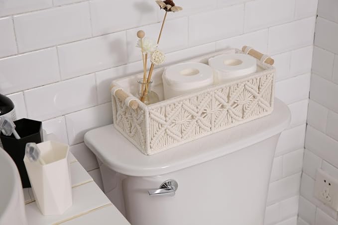Nonam Macrame Storage Baskets, Boho Decor Style Woven Storage Boxes - Image 8